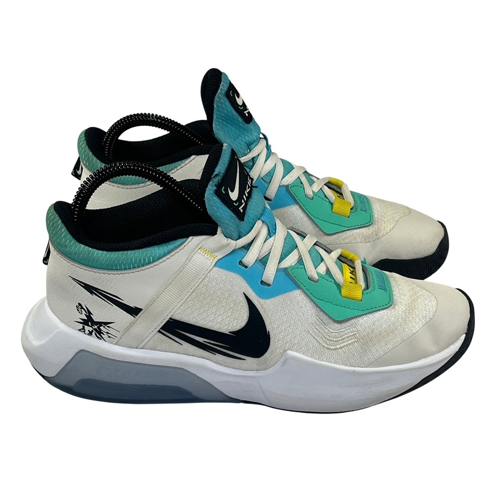 Nike Air‎ Zoom Crossover Doodles Basketball Shoes Kids 6Y White Teal Sneakers